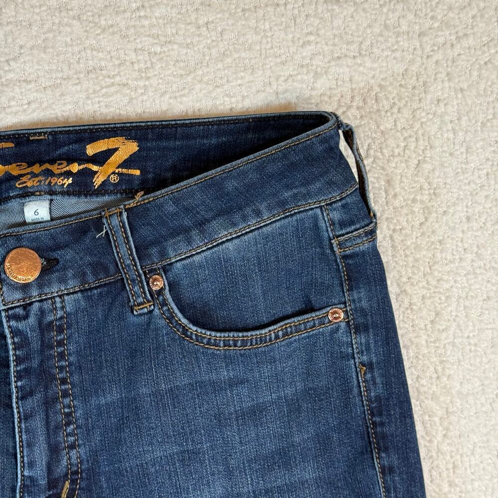 Seven7 high rise slim straight womens jeans size 6 dark wash - Picture 3 of 12